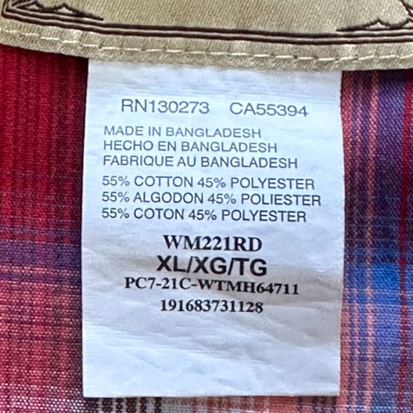 Wrangler Western Shirts Men’s Snap Shirt XL Like New Short Sleeves Red Plaid - Picture 7 of 11